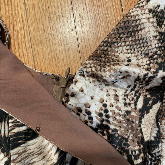 Lush Silk Faux Snakeskin Wide Leg Spaghetti Strap Jumpsuit - Size M - Picture 4 of 4